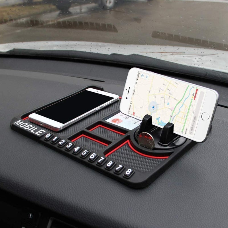 VEROX Multipurpose Anti-Slip Car Phone Holder Dashboard Mat and Phone Holder Mount | Non-Slip Silicone Mat for Car Interior Dashboard Accessories- Black - Image 5