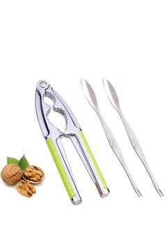 SYOSI Nut Cracker Nutcracker Seafood Tools Walnut Cracker for All Nuts Heavy Duty Shell Cracker with 2 PCS Forks Picks Lobster Crab Crackers with Non-slip Handle