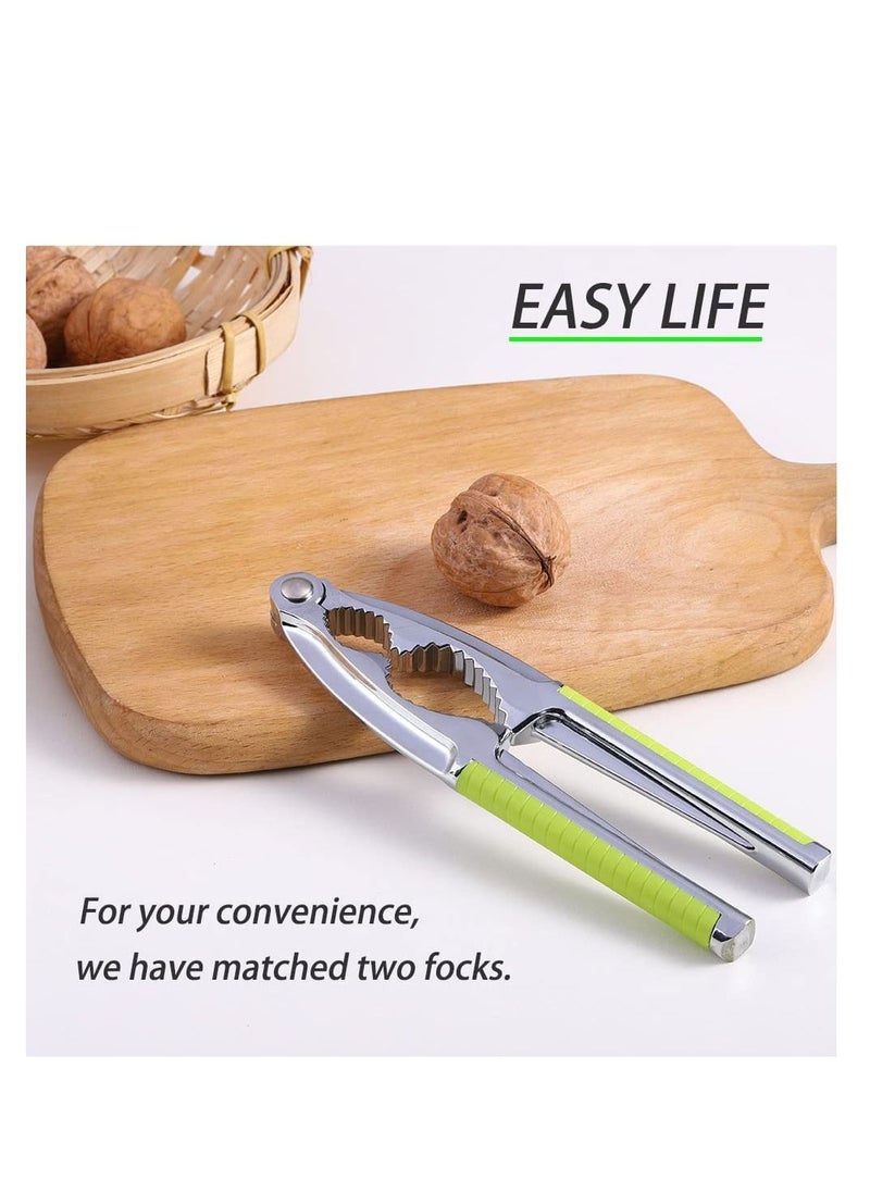 SYOSI - SYOSI Nut Cracker Nutcracker Seafood Tools Walnut Cracker for All Nuts Heavy Duty Shell Cracker with 2 PCS Forks Picks Lobster Crab Crackers with Non-slip Handle - Image 1