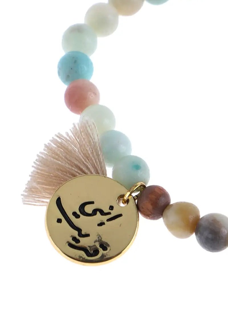 أم أم أيه من معدن الإنسان سبحة من الأحجار الكريمة - Image 2