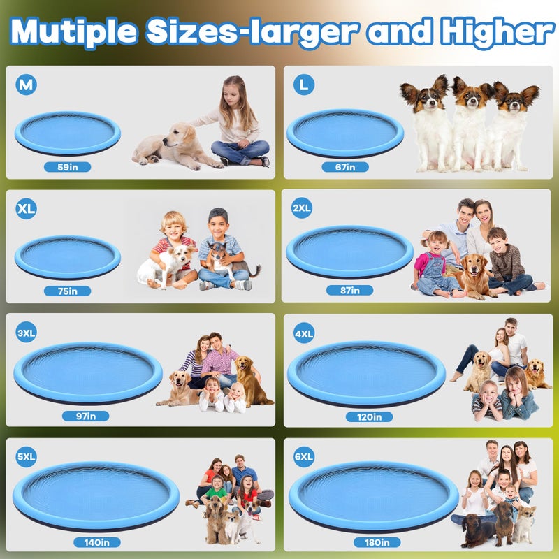 CACSPS 67 inch Non-Slip Splash Pad for Kids and Dog, Thicken Sprinkler Pool Summer Outdoor Water Toys, Extra Large Backyard Wading Pool for Children Boys & Girls or Pet Dog (Blue) - Image 3
