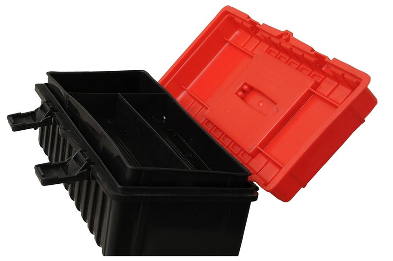 LEPOSE Plastic Empty Big Size Rectangular Tool Box with Organizer For Home Use (Orange and Black, Large) - Image 3
