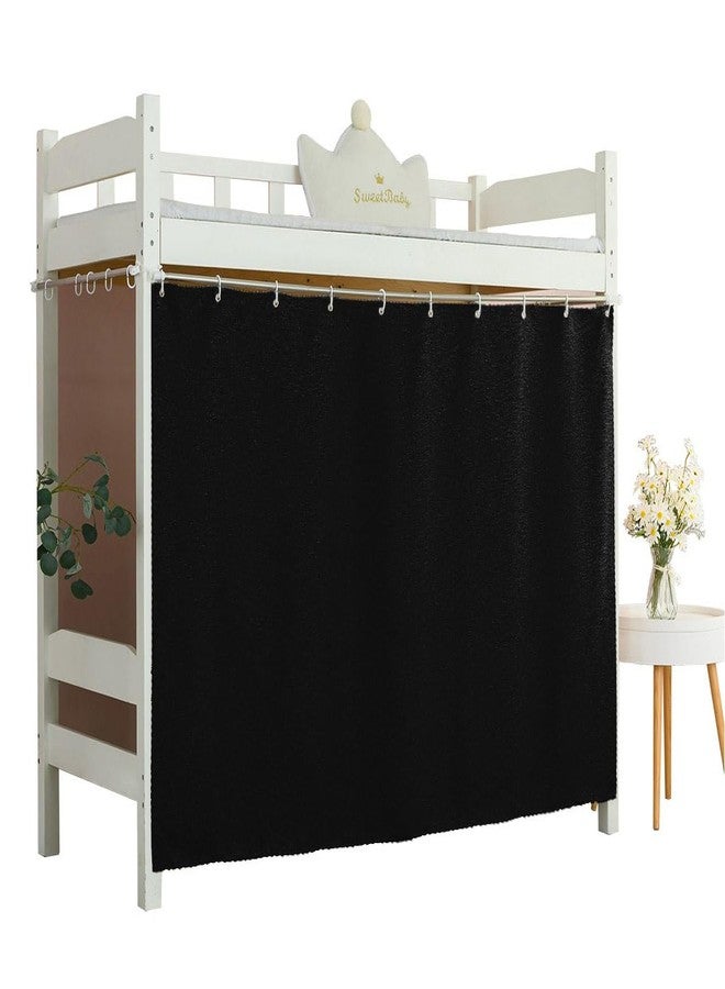 Teanea Solid Bottom Bunk Bed Blackout Curtains Privacy Cloth Single Size Twin Size for Men Women Collage Students, Black - Image 1
