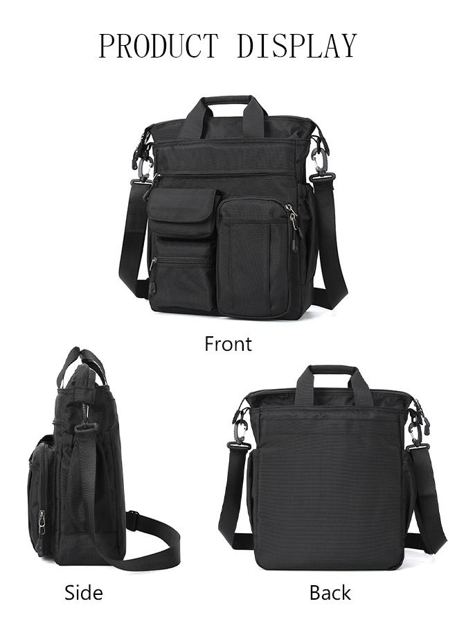 DUNISO Mens Crossbody Bag Shoulder Bag Business Bag with Adjustable Strap and Top Handle Multi-layer Functional New Trends Fashion Handbag for Shopping Travelling - Image 5