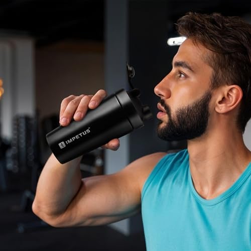 IMPETUS Stainless Steel Protein Shaker for Gym 750ml, Sipper Bottle, Workout Accessories for Men - Image 3