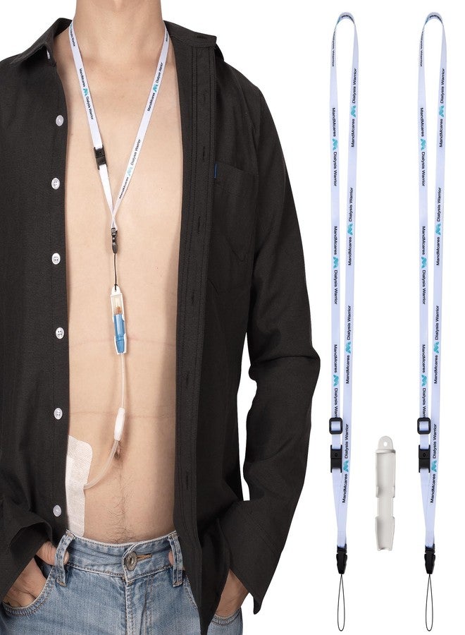 MandMcares Smaller Peritoneal Dialysis Catheter Transfer Set Holder. PD Secure Shower Accessories. 2 Adjustable Neck Lanyards with, Breakaway Feature for Safety. (White) - Image 1