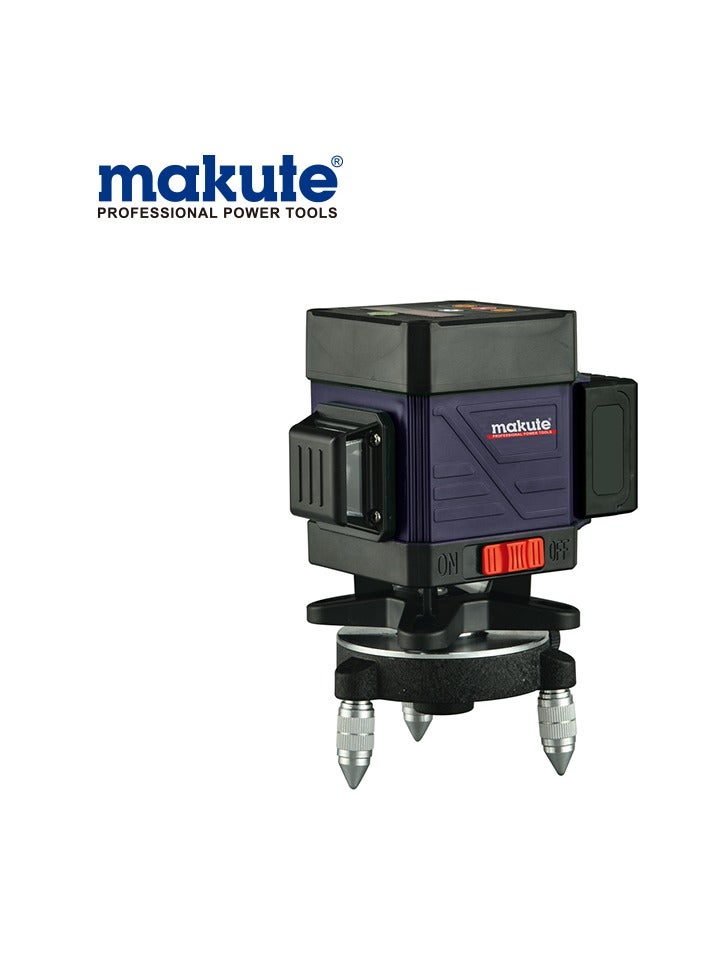 makute 12-line laser Level, wavelength: 532 nm, spot wavelength: 650 nm, working range with detector: 60 m, power: 4800 mAh lithium-ion battery  - Image 1