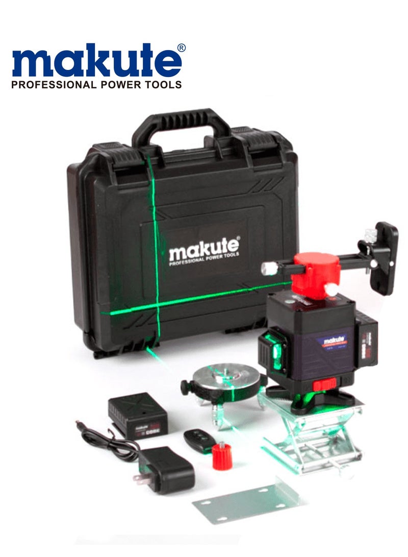 makute 12-line laser Level, wavelength: 532 nm, spot wavelength: 650 nm, working range with detector: 60 m, power: 4800 mAh lithium-ion battery  - Image 3