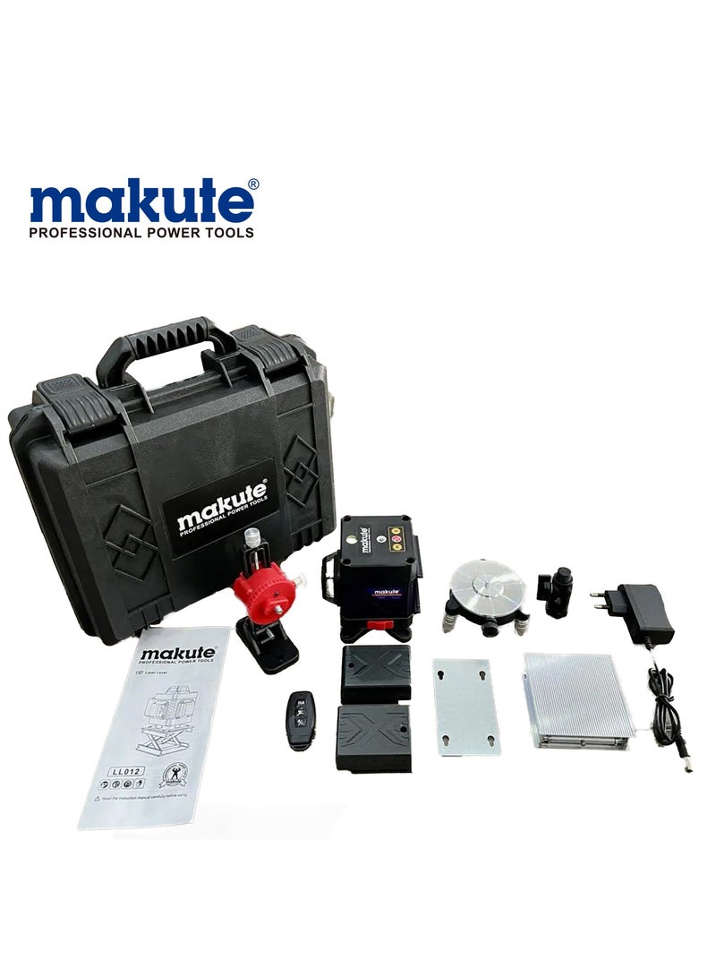makute 12-line laser Level, wavelength: 532 nm, spot wavelength: 650 nm, working range with detector: 60 m, power: 4800 mAh lithium-ion battery  - Image 4