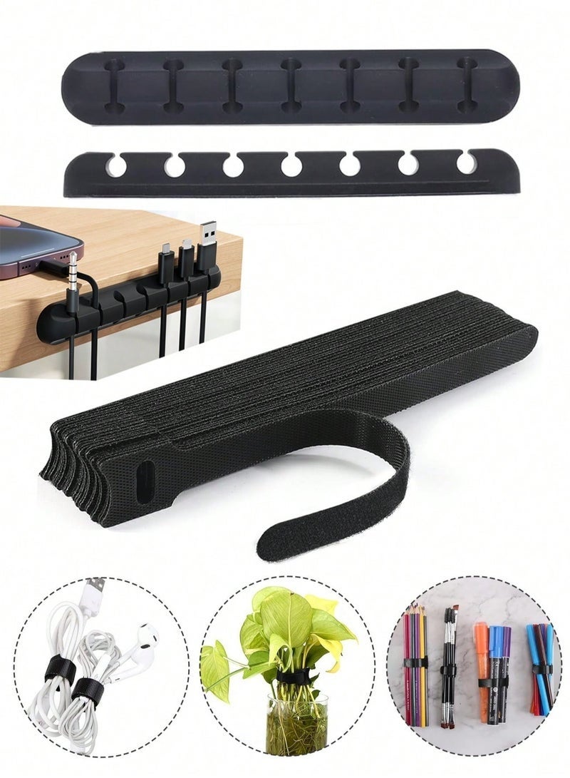 Nova future 7 Hole Cable Clip Cable Organizer,Cable Management,Cable Holder Clip,Desk Cable Holder,Charging Cord Holder Clip,Nightstand Cable Organizer and Holder,Self Adhesive Cable Management System for USB Cables Power Cords Wires,Car,Office,Home,Charging Accessory Cables,Mouse Cables,Rubber Cable Holder for Home,Personal Dividers,Car,Office Accessories - Image 3