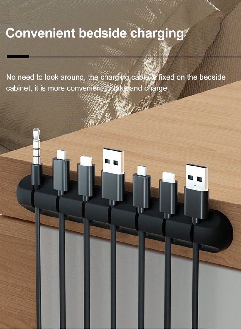 Nova future 7 Hole Cable Clip Cable Organizer,Cable Management,Cable Holder Clip,Desk Cable Holder,Charging Cord Holder Clip,Nightstand Cable Organizer and Holder,Self Adhesive Cable Management System for USB Cables Power Cords Wires,Car,Office,Home,Charging Accessory Cables,Mouse Cables,Rubber Cable Holder for Home,Personal Dividers,Car,Office Accessories - Image 4