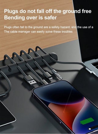 7 Hole Cable Clip Cable Organizer,Cable Management,Cable Holder Clip,Desk Cable Holder,Charging Cord Holder Clip,Nightstand Cable Organizer and Holder,Self Adhesive Cable Management System for USB Cables Power Cords Wires,Car,Office,Home,Charging Accessory Cables,Mouse Cables,Rubber Cable Holder for Home,Personal Dividers,Car,Office Accessories - view 2