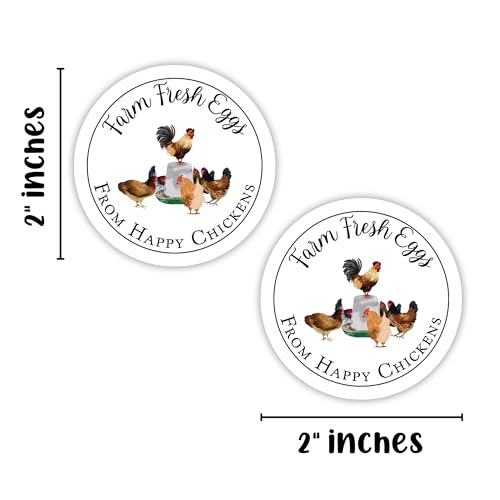 Lashicorn Farm Fresh Eggs from Happy Chickens Stickers | 250 pcs roll | 2” Coop Feeder Egg Handling Instructions Carton to Sell Labels with Collected Date How to Handle Eggs Bulk - Image 3