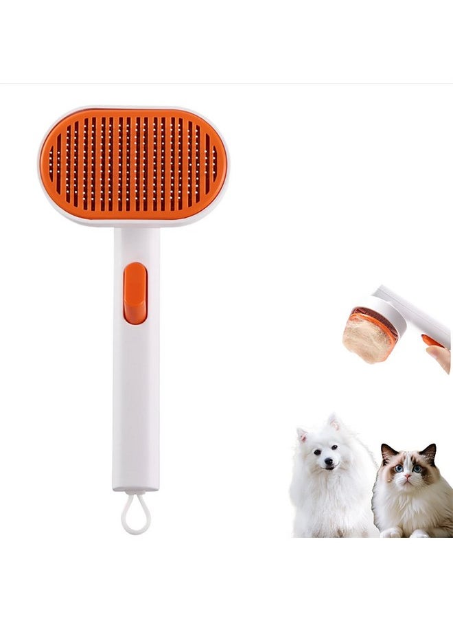 Generic - Cat Hair Brush with Released Button for Indoor Cats Shedding, Cat Brush for Long Haired Cats and Short Haired Cats,Gentle Deshedding and Self-Cleaning Massage Tool for Cat and Dog - Image 1
