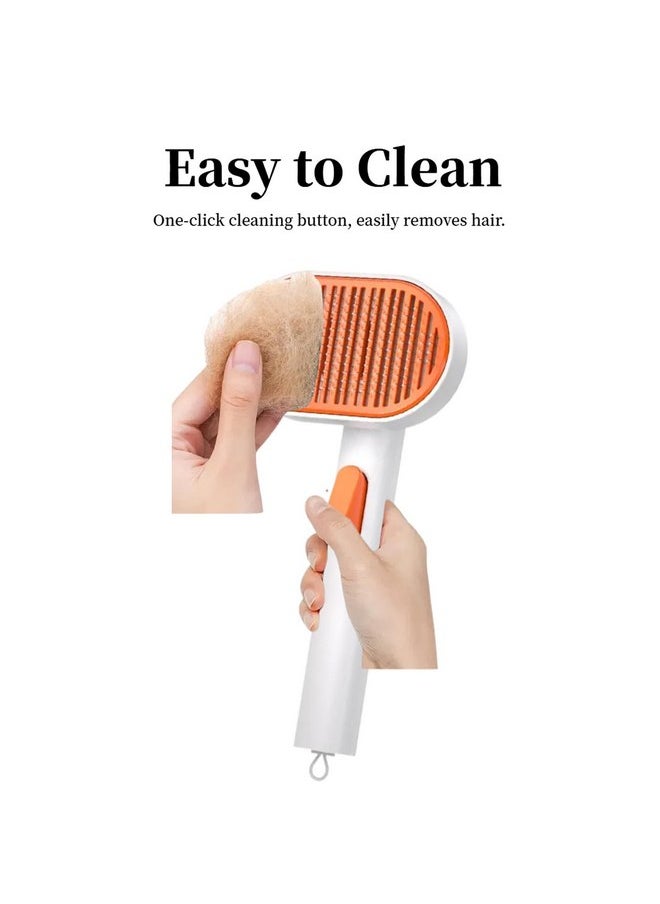 Generic - Cat Hair Brush with Released Button for Indoor Cats Shedding, Cat Brush for Long Haired Cats and Short Haired Cats,Gentle Deshedding and Self-Cleaning Massage Tool for Cat and Dog - Image 1