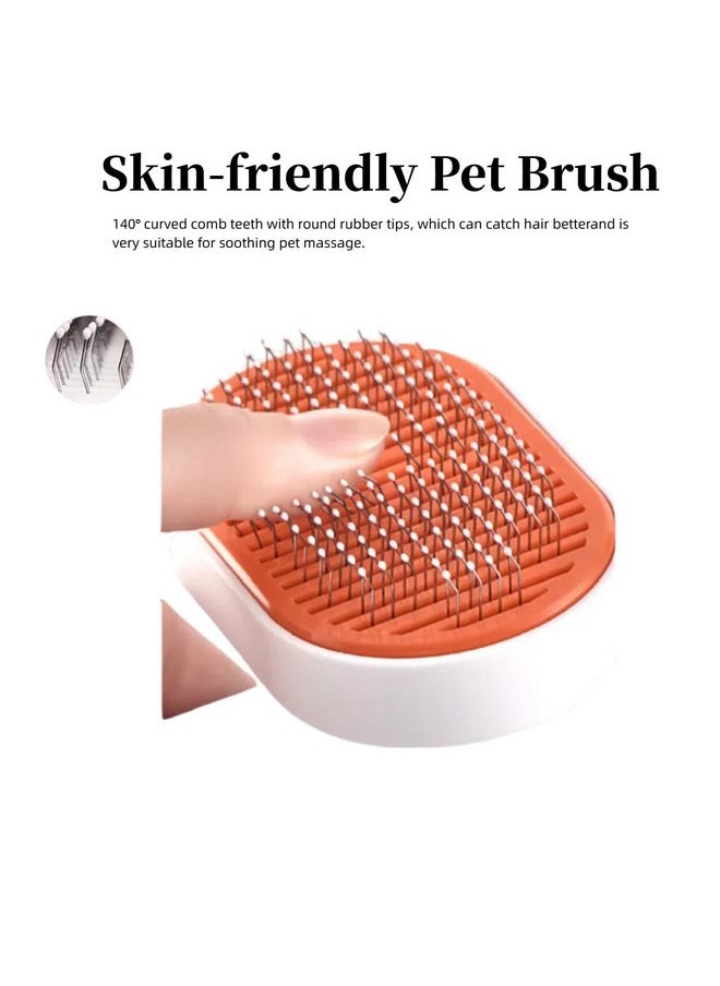 Generic - Cat Hair Brush with Released Button for Indoor Cats Shedding, Cat Brush for Long Haired Cats and Short Haired Cats,Gentle Deshedding and Self-Cleaning Massage Tool for Cat and Dog - Image 1
