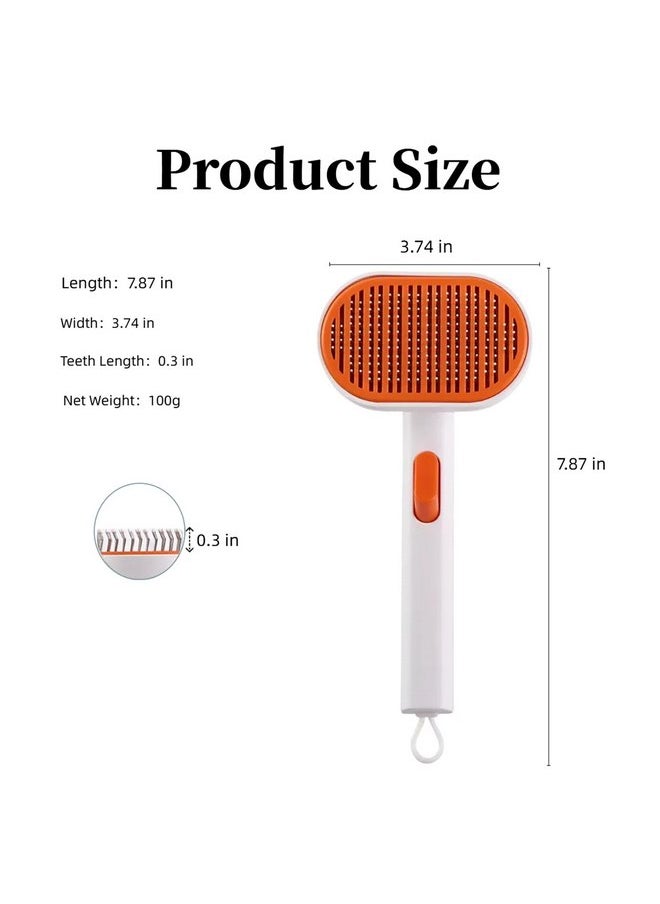 Generic - Cat Hair Brush with Released Button for Indoor Cats Shedding, Cat Brush for Long Haired Cats and Short Haired Cats,Gentle Deshedding and Self-Cleaning Massage Tool for Cat and Dog - Image 1