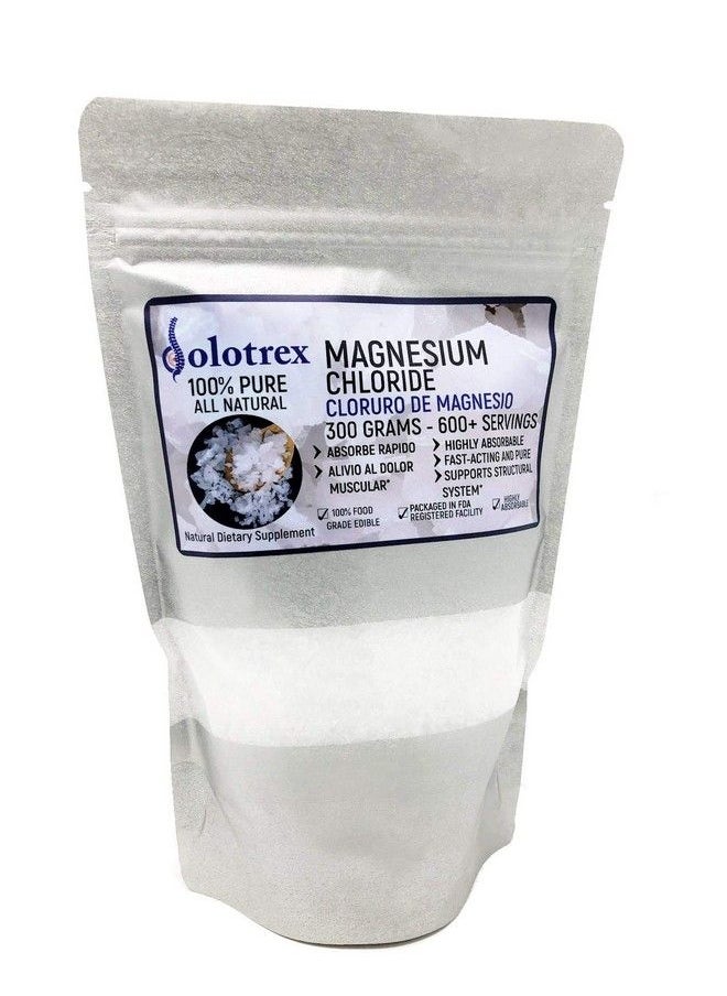 Dolotrex - Cloruro De Magnesio 100% Pure Magnesium Chloride Food Grade 300 Grams Edible Magnesium Highly Absorbable For Daily Use As Supplement Or Magnesium Oil Up To 600 Servings 10.58 Oz - Image 1