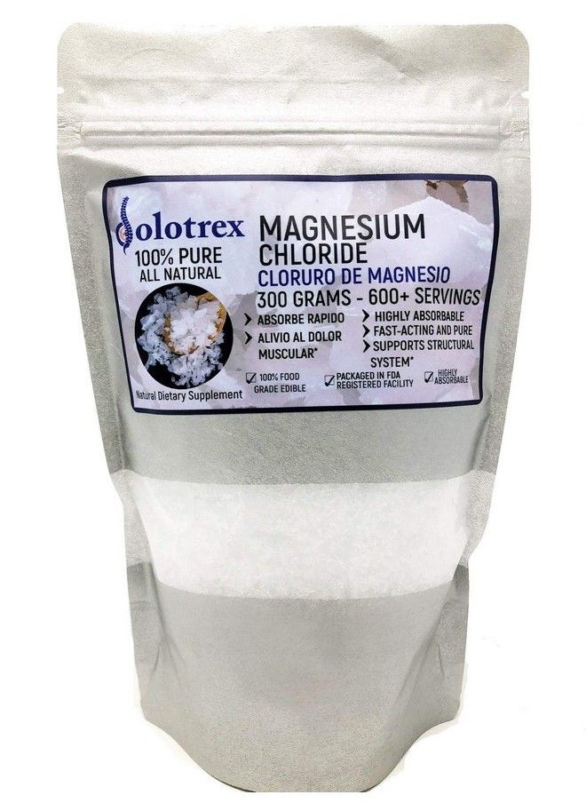 Dolotrex - Cloruro De Magnesio 100% Pure Magnesium Chloride Food Grade 300 Grams Edible Magnesium Highly Absorbable For Daily Use As Supplement Or Magnesium Oil Up To 600 Servings 10.58 Oz - Image 1