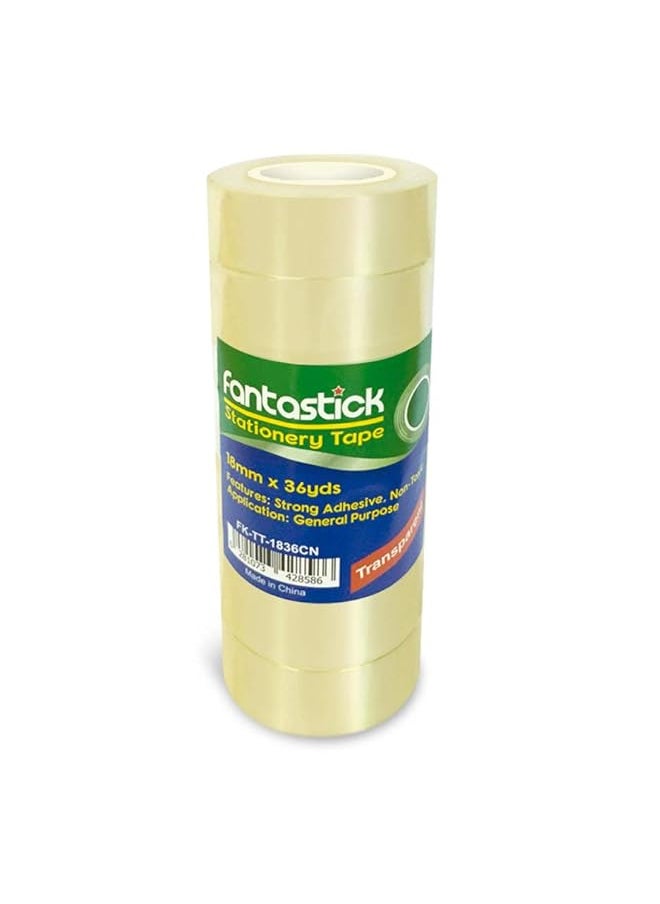Fantastick Tape 3/4 Inch X36Yds Clear Pk=8Rol  - Image 1