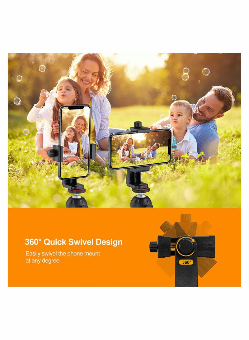 Excefore Phone Tripod Mount Adapter, Universal Tripod Cell Phone Holder, Fits Any Smartphone, 1/4" Standard Screw, Rotating Vertical and Horizontal, Compatible with Selfie Stick, Monopod  - Image 5