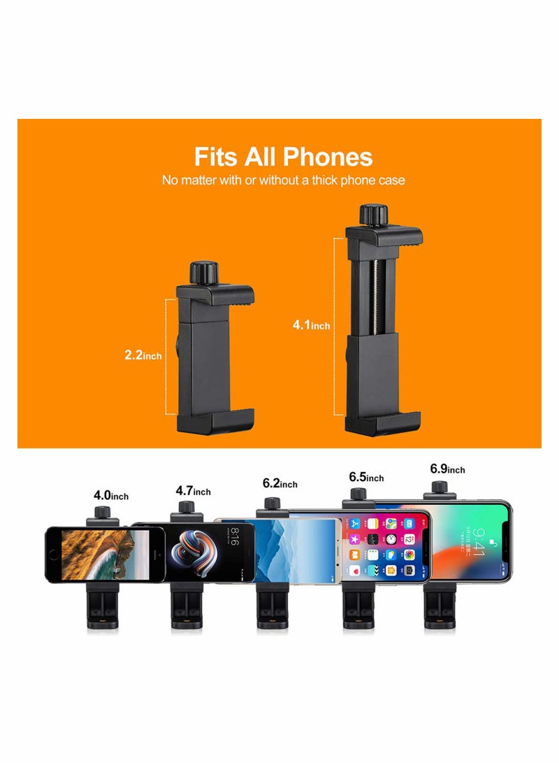 Excefore Phone Tripod Mount Adapter, Universal Tripod Cell Phone Holder, Fits Any Smartphone, 1/4" Standard Screw, Rotating Vertical and Horizontal, Compatible with Selfie Stick, Monopod  - Image 3