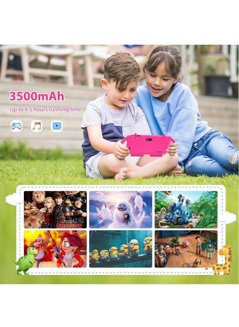 Kids Tablet, 7-inch Android 11 Tablet for Kids, 2GB + 32GB, Toddler Tablet with Bluetooth, WiFi, Parental Control, Dual Camera, GMS, Shockproof Case, Kids App Pre-Installed (Pink) - Image 5