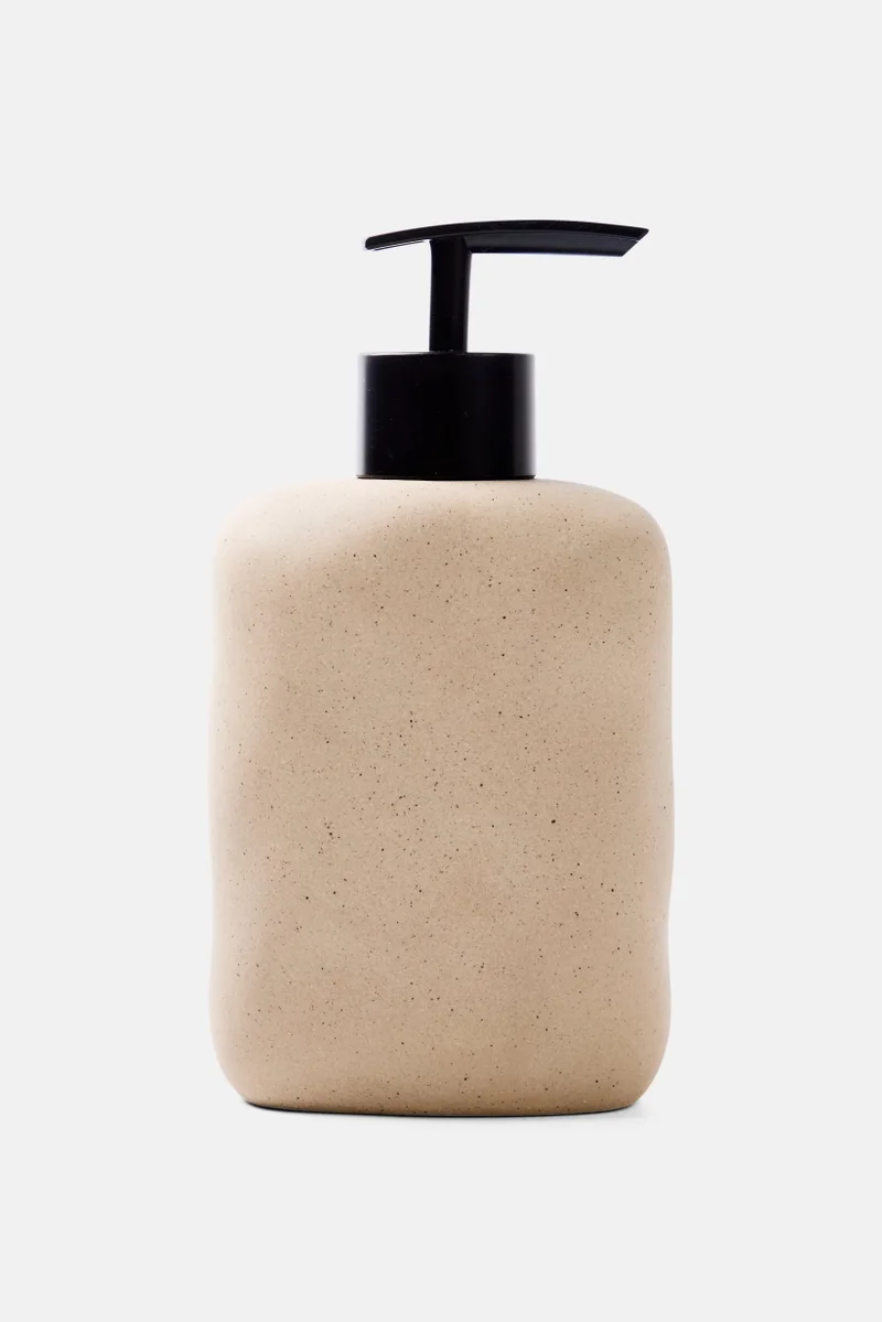 موي موتشو Stoneware Soap Dispenser 16 H x 8,2 L x 5,5 W cm, Beige