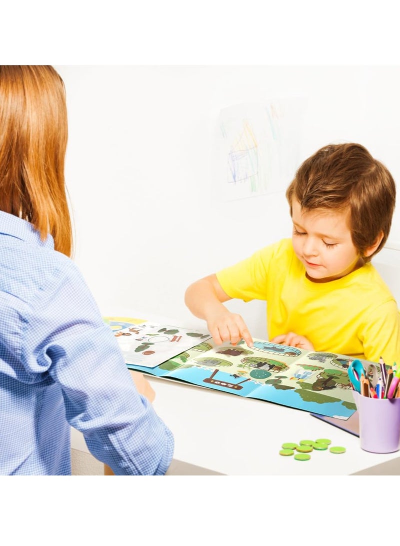 SYOSI كتب الملصقات، 4 قطع كتاب الملصقات القابلة لإعادة الاستخدام ألعاب تعليمية للأطفال من 2 إلى 6 سنوات، كتب ملصقات الحيوانات كتاب ملصقات عالم المحيط للأطفال لعبة ملصق تعليمية - Image 3