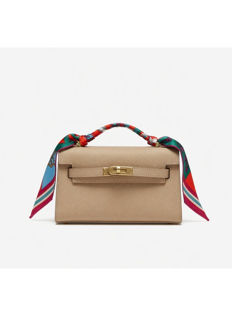 Sunstar Elegant Mini Top Handle Bag – Handbag with Scarf & Shoulder Strapa