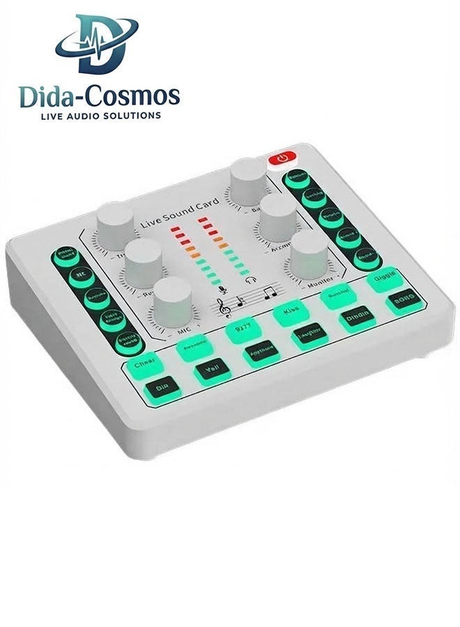 dida-cosmos M8 Live Sound Card DSP Chip Twelve Ambient Sounds Four Kinds Of Sound Changes Live Broadcast DJ Mixer Music Recording Guitars TikTok Facebook YouTube USB Bluetooth - Image 1