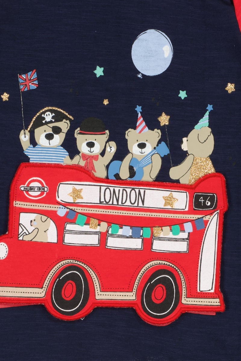 Hamleys Toddlers Boy Crew Neck Short Sleeve Graphic Print T-Shirt, Navy - Image 3