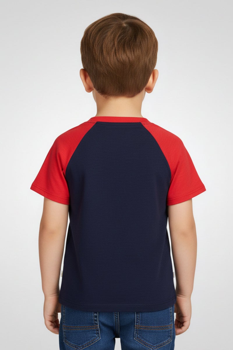 Hamleys Toddlers Boy Crew Neck Short Sleeve Graphic Print T-Shirt, Navy - Image 2