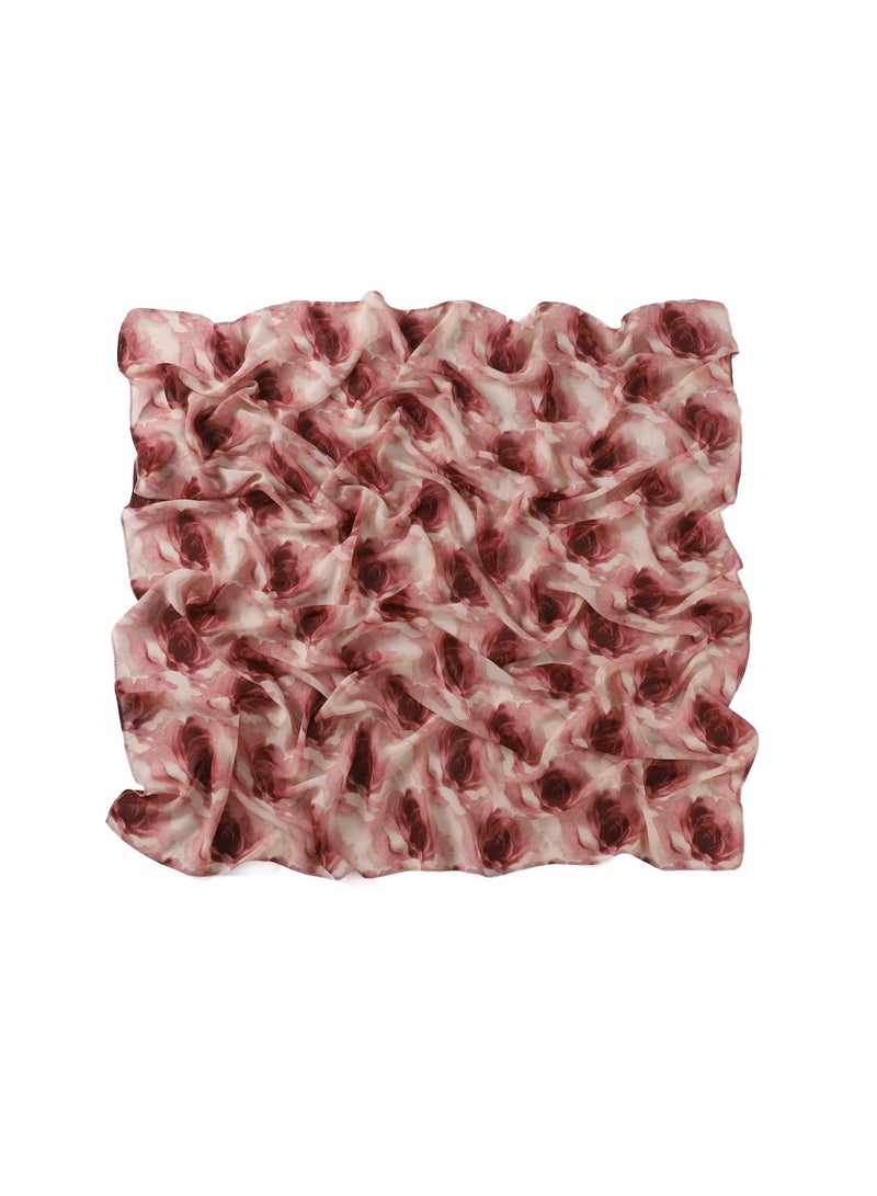 KUYING New Art Plaid Scarf Printed Pearl Chiffon Small Square Scarf Shawl Fragmented Flower Vintage Scarf Headband  - Image 1