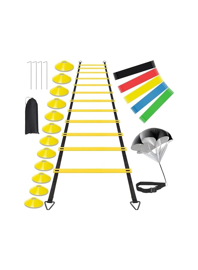 PROMASS 3Clock Agility Ladder Speed Ladder Training Ladder, Adjustable Agility Ladder,Football Ladder, Soccer Ladder Workout, Football Training Kit for Speed Training, Football, Footwork with Carry Bag - Image 2