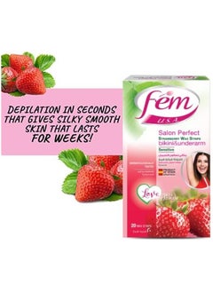 fem Bikini & Underarm Wax Strips Enriched With Strawberry For Sensitive Skin 20 Strips  - Image 2