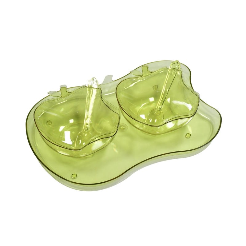 Garth Shape 2Piece Serving Set of Bowl with Spoon Tray Dinnerware Serving Snacks Pickle - Image 1