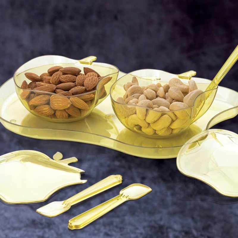 Garth Shape 2Piece Serving Set of Bowl with Spoon Tray Dinnerware Serving Snacks Pickle - Image 3