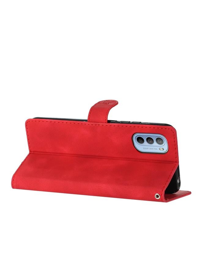 اس-توب جراب لهاتف Motorola Moto G62 5G، جراب هاتف جلدي بنقشة زهور وفراشات - Image 5