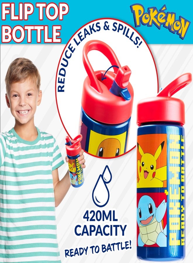 Pokemon Insulated Lunch Bag with Lunch Box Water Bottle Set for Kids 3 Piece School Snack Bag Pikachu Gifts for Kids (Red/Blue) - Image 4