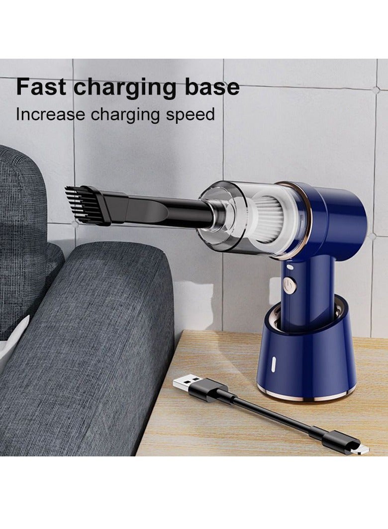 AROAQ Car Vacuum Cleaner Cordless, Portable Handheld Vacuum Air Duster, Wireless Charging High Suction 2 In 1 Car Vacuum Cleaner For Car Home Office, ( Blue 117CD 7pcs)  - Image 4