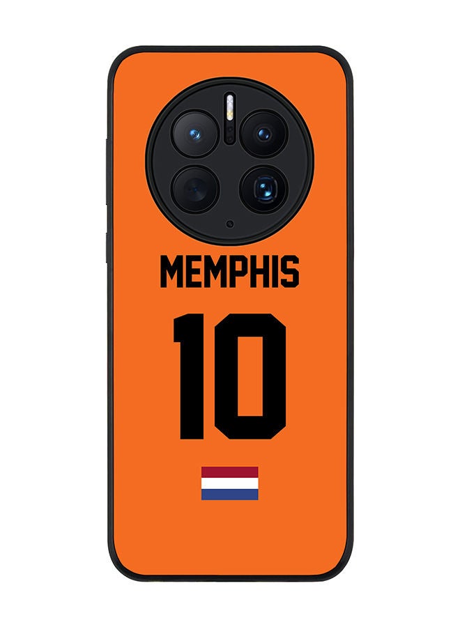 Stylizedd Rugged Black edge case for Huawei Mate 50 Pro Slim fit Soft Case Flexible Rubber Edges Anti Drop TPU Gel Thin Cover - Football Team - Netherlands Player Name - Memphis - Image 1