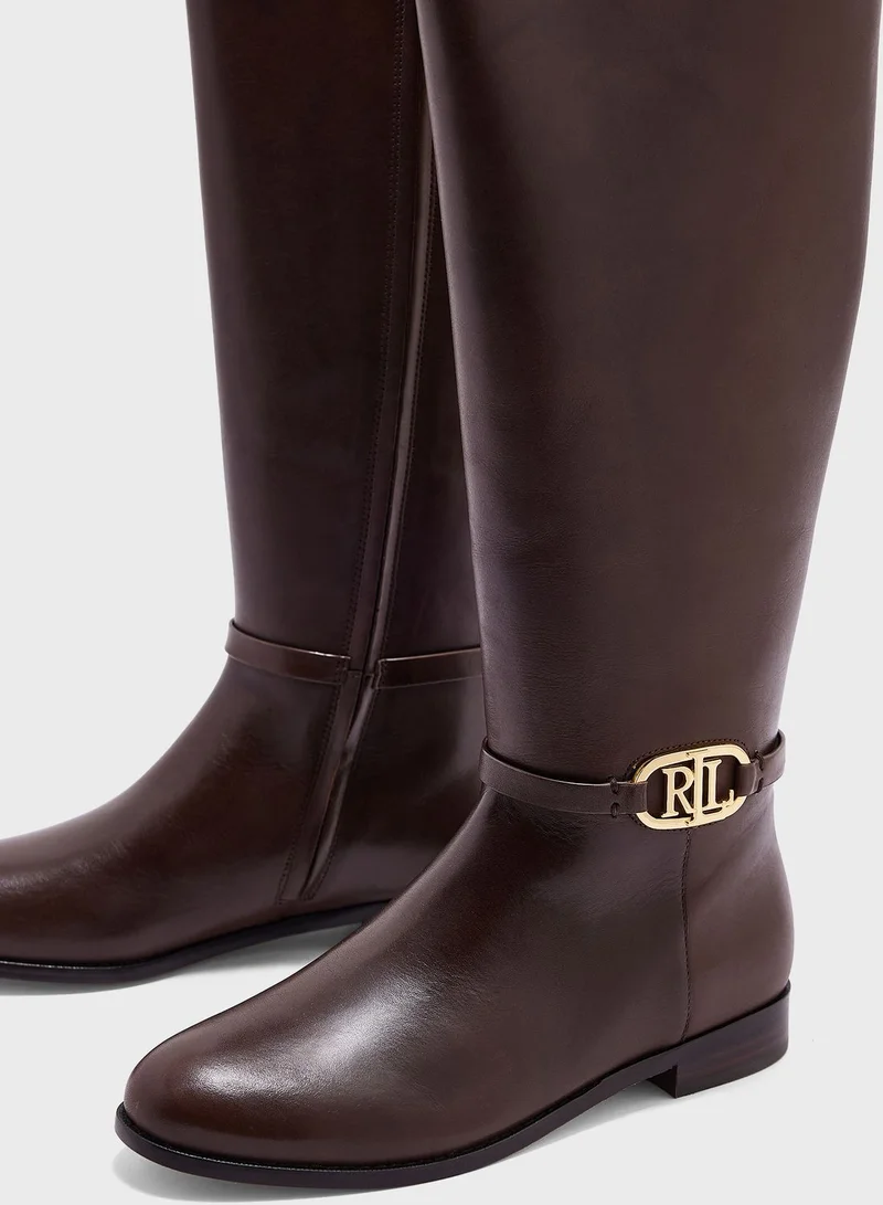 Lauren Ralph Lauren Burnished Calf Ankle Boots