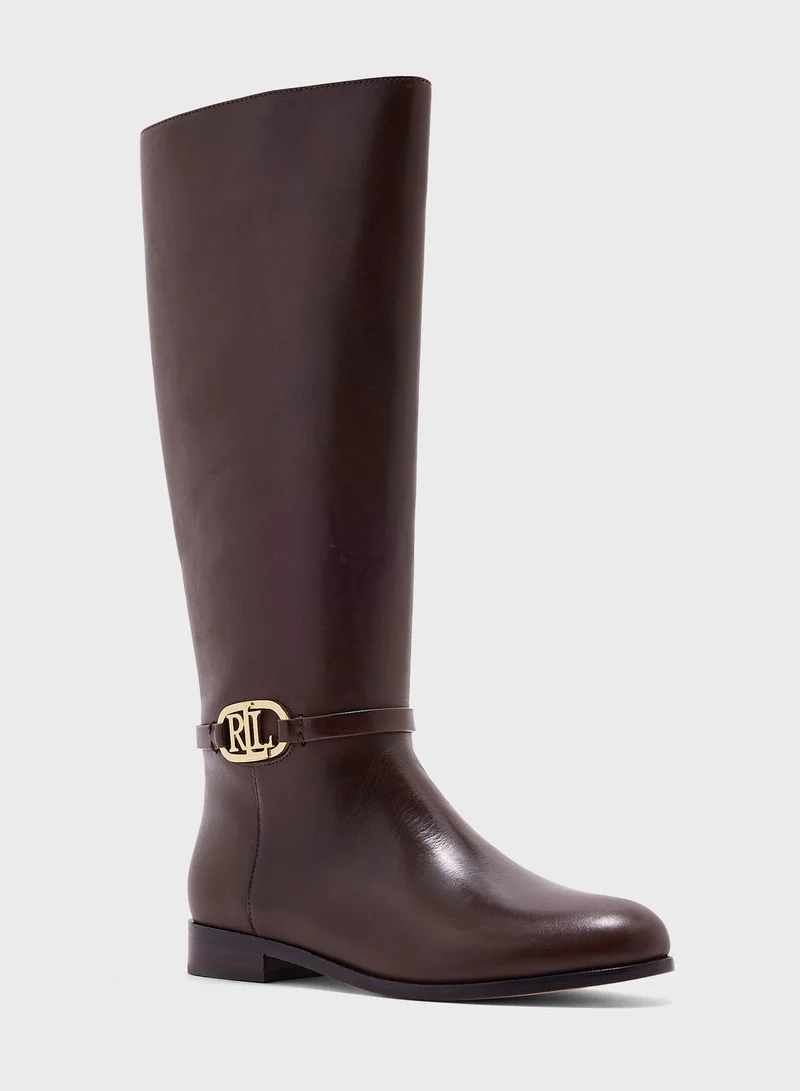 Lauren Ralph Lauren Burnished Calf Ankle Boots