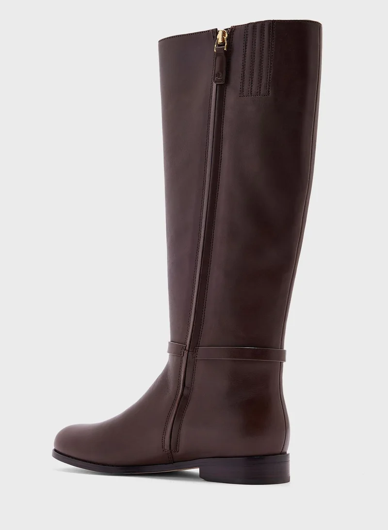 Lauren Ralph Lauren Burnished Calf Ankle Boots
