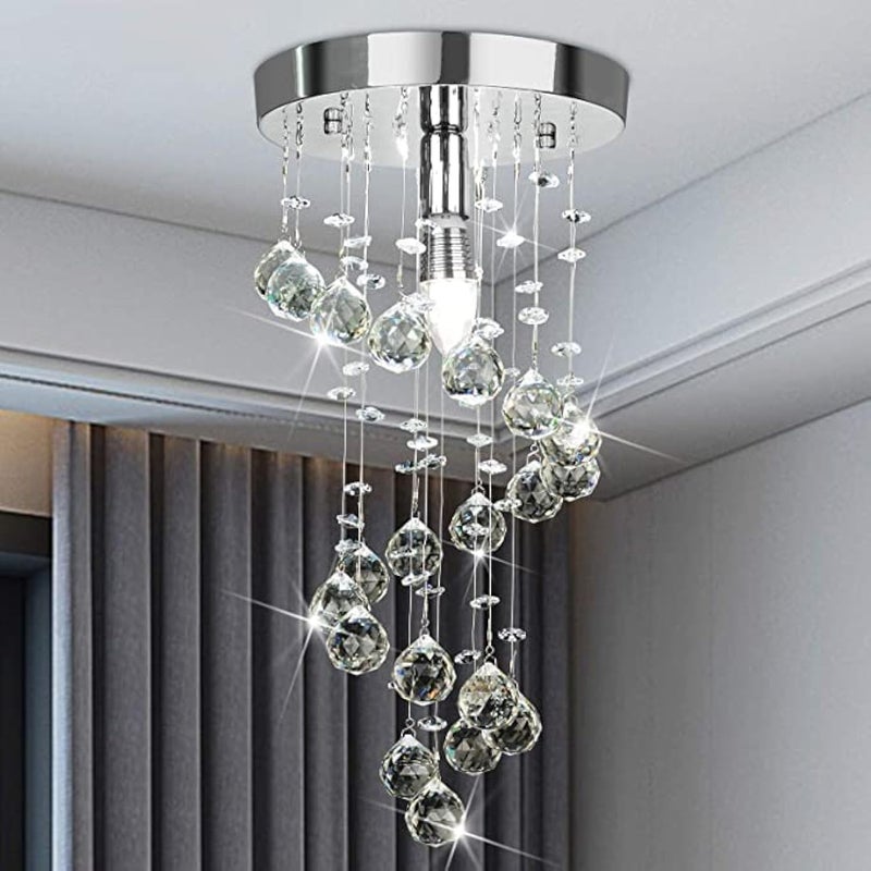 CRYSTA WORLD 3 Watts K9 Modern Spiral Crystal Chandelier (White, Hight 46 cm(18 inch))(AC/DC) - Image 5