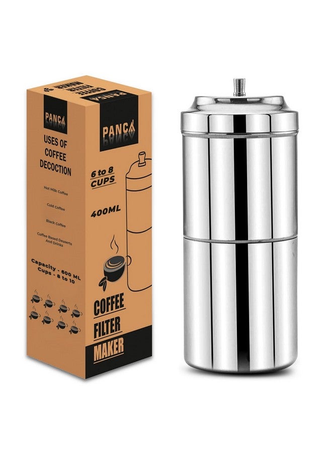 PANCA Stainless Steel Filter Coffee Maker Big Size,6-8 cups, 400 ml - Image 1