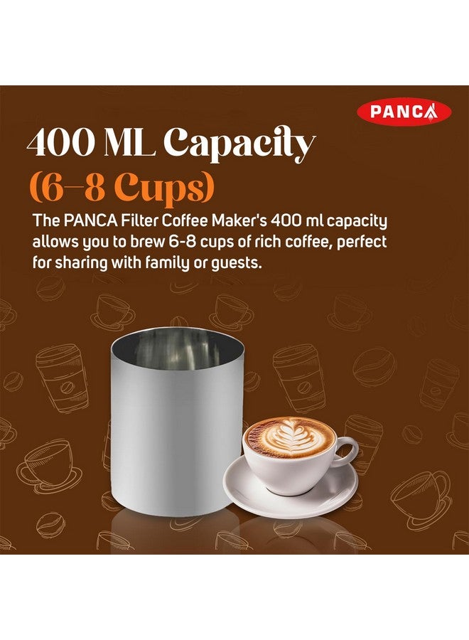 PANCA Stainless Steel Filter Coffee Maker Big Size,6-8 cups, 400 ml - Image 5