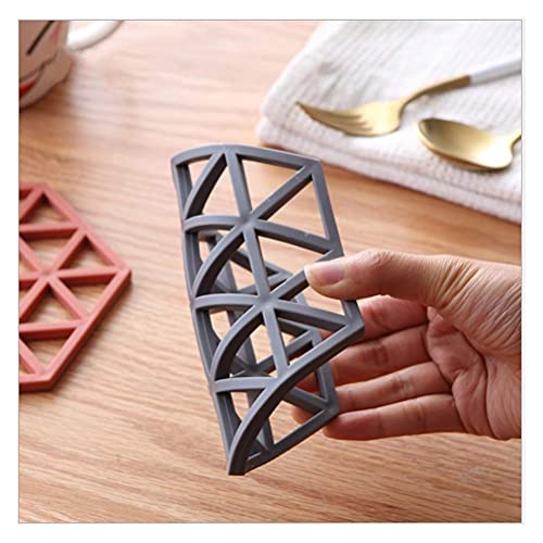 pepplo Silicone Trivet Mat Set for Hot Dishes,Pots and Pans, Kitchen Hot Pads for Countertop and Table, Silicone Pot Holders, Set of 4(Pink Gray Brown, 14.5cm X 14.5cm X 7cm) - Image 5