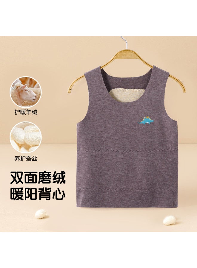Boys' Autumn And Winter Warm Vest Thickened Base Layer Infant Baby Seamless Vest - Image 3
